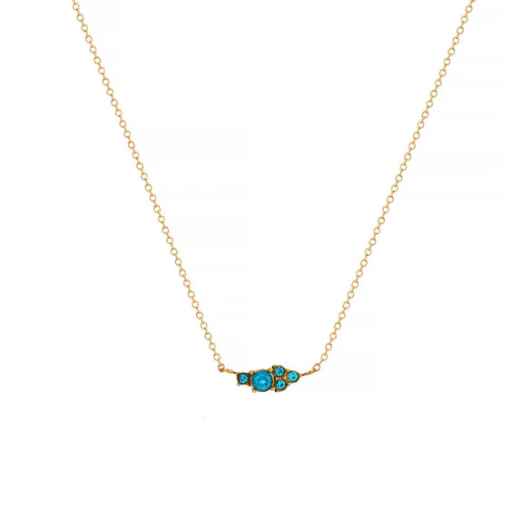 Wholesale Jewelry Retro Geometric Style Twelve Birthstone Titanium Steel Electroplated Ochain Pendant Necklace For Women