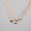 Wholesale Jewelry Retro Geometric Style Twelve Birthstone Titanium Steel Electroplated Ochain Pendant Necklace For Women