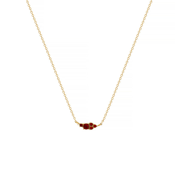 Wholesale Jewelry Retro Geometric Style Twelve Birthstone Titanium Steel Electroplated Ochain Pendant Necklace For Women