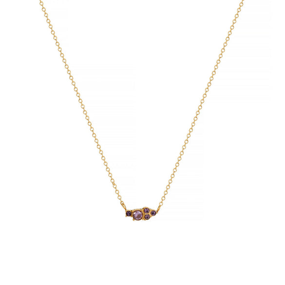 Wholesale Jewelry Retro Geometric Style Twelve Birthstone Titanium Steel Electroplated Ochain Pendant Necklace For Women