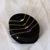 Wholesale Jewelry Retro Geometric Style Twelve Birthstone Titanium Steel Electroplated Ochain Pendant Necklace For Women