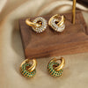 Wholesale Jewelry Retro Geometric 316L Stainless Steel Gold Plated Diamond Round Earrings For Women