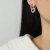 Wholesale Jewelry Retro Geometric 316L Stainless Steel Gold Plated Diamond Round Earrings For Women