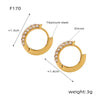 Wholesale Jewelry Retro Geometric 316L Stainless Steel Gold Plated U Shaped Diamond Earrings For Women