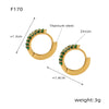 Wholesale Jewelry Retro Geometric 316L Stainless Steel Gold Plated U Shaped Diamond Earrings For Women