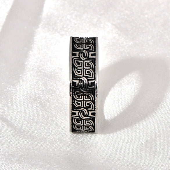 Wholesale Jewelry Retro Geometric Ushaped Titanium Steel Ring Handmade With Electroplating