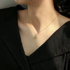 Wholesale Jewelry Retro Geometric Wavy Square Copper Real Gold Inlaid Zircon Cross Chain Necklace