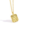 Wholesale Jewelry Retro Geometric Wavy Square Copper Real Gold Inlaid Zircon Cross Chain Necklace