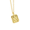 Wholesale Jewelry Retro Geometric Wavy Square Copper Real Gold Inlaid Zircon Cross Chain Necklace