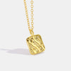 Wholesale Jewelry Retro Geometric Wavy Square Copper Real Gold Inlaid Zircon Cross Chain Necklace