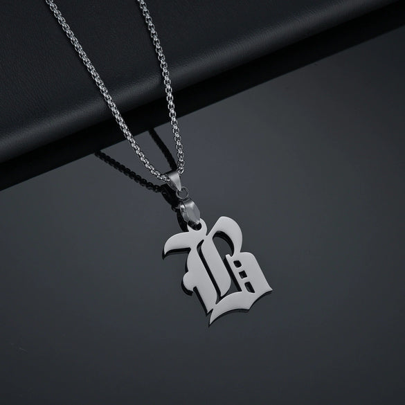 Wholesale Jewelry Retro Gothic Style Titanium Steel Military Nameplate Necklace Pendant With Letters Numbers Text And Polishing Plasma Treatment