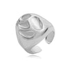 Wholesale Jewelry Retro Hammered Ball Ring Copper With Pearl Setting And Geometric Star Pattern For Women