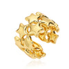 Wholesale Jewelry Retro Hammered Ball Ring Copper With Pearl Setting And Geometric Star Pattern For Women