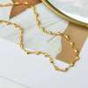 Wholesale Jewelry Retro Heartshaped Titanium Steel Love Chain Necklace Bracelet Set 18K Gold Plated