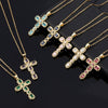 Wholesale Jewelry Retro Hip Hop Cross Copper Electroplating Geometric Pendant Necklace With O Word Chain For Men And Women