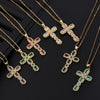 Wholesale Jewelry Retro Hip Hop Cross Copper Electroplating Geometric Pendant Necklace With O Word Chain For Men And Women
