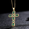 Wholesale Jewelry Retro Hip Hop Cross Copper Electroplating Geometric Pendant Necklace With O Word Chain For Men And Women