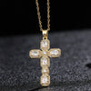 Wholesale Jewelry Retro Hip Hop Cross Copper Electroplating Geometric Pendant Necklace With O Word Chain For Men And Women