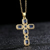 Wholesale Jewelry Retro Hip Hop Cross Copper Electroplating Geometric Pendant Necklace With O Word Chain For Men And Women