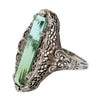Wholesale Jewelry Retro Hollow Geometric Pattern Green Zircon Copper Ring For Women