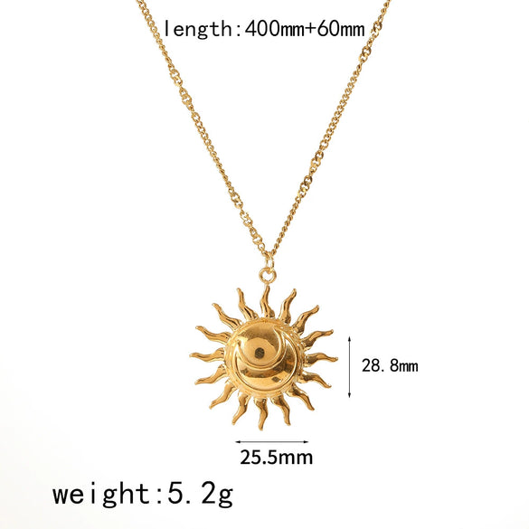 Wholesale Jewelry Retro Ins Style Stainless Steel And Titanium Steel Earrings Bracelet Pendant Necklace With Stars Sun Moon Clouds Universe Pattern Electroplating For Women