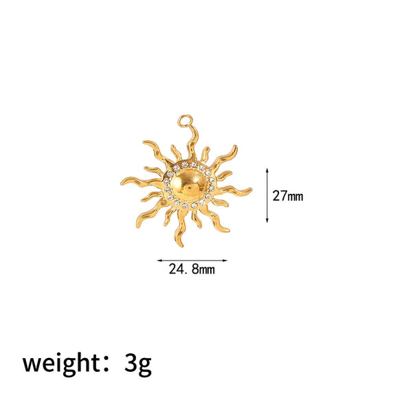 Wholesale Jewelry Retro Ins Style Stainless Steel And Titanium Steel Earrings Bracelet Pendant Necklace With Stars Sun Moon Clouds Universe Pattern Electroplating For Women