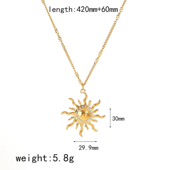 Wholesale Jewelry Retro Ins Style Stainless Steel And Titanium Steel Earrings Bracelet Pendant Necklace With Stars Sun Moon Clouds Universe Pattern Electroplating For Women
