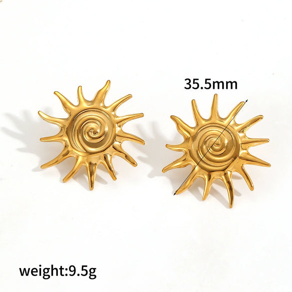 Wholesale Jewelry Retro Ins Style Stainless Steel And Titanium Steel Earrings Bracelet Pendant Necklace With Stars Sun Moon Clouds Universe Pattern Electroplating For Women