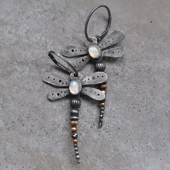 Wholesale Jewelry Retro Insect Dragonfly Alloy Electroplated Women's Earrings