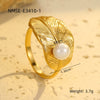 Wholesale Jewelry Retro Light Luxury Stainless Steel Geometric Ring With Electroplating