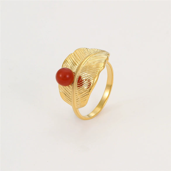 Wholesale Jewelry Retro Light Luxury Stainless Steel Geometric Ring With Electroplating