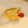 Wholesale Jewelry Retro Light Luxury Stainless Steel Geometric Ring With Electroplating