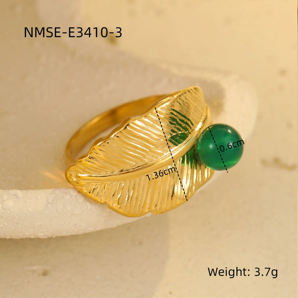 Wholesale Jewelry Retro Light Luxury Stainless Steel Geometric Ring With Electroplating
