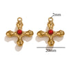 Wholesale Jewelry Retro Light Luxury Tiger Eye Stone Cross Pendant Titanium Steel Chain