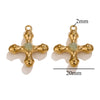 Wholesale Jewelry Retro Light Luxury Tiger Eye Stone Cross Pendant Titanium Steel Chain