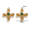 Wholesale Jewelry Retro Light Luxury Tiger Eye Stone Cross Pendant Titanium Steel Chain