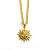 Wholesale Jewelry Retro Literary Abstract Geometric Sun Face Copper Electroplated Cuban Chain Necklace For Women