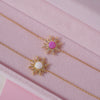 Wholesale Jewelry Retro Literature And Art Style Geometric Copper Opal Zircon Pendant Necklace For Women