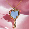 Wholesale Jewelry Retro Literature And Art Style Geometric Copper Opal Zircon Pendant Necklace For Women