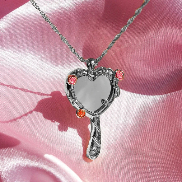 Wholesale Jewelry Retro Literature And Art Style Geometric Copper Opal Zircon Pendant Necklace For Women