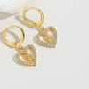 Wholesale Jewelry Retro Love Design Heart Shape Copper Electroplated Women's Pendant Earrings
