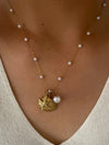 Wholesale Jewelry Retro Marine Style Beach Starfish Shell 316L Stainless Steel  18K Gold Plated Pendant Necklace