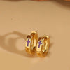 Wholesale Jewelry Retro Minimalist Geometric Copper Electroplated Cross Design Women's Earrings