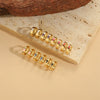 Wholesale Jewelry Retro Minimalist Geometric Copper Electroplated Cross Design Women's Earrings