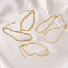 Wholesale Jewelry Retro Minimalist Geometric Copper Gold Plated Bracelet Suit