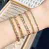 Wholesale Jewelry Retro Minimalist Geometric Copper Gold Plated Bracelet Suit