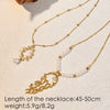 Wholesale Jewelry Retro Minimalist Ushaped Fresh Water Pearl Pendant Stainless Steel And Titanium Steel Clavicle Chain With Electroplating