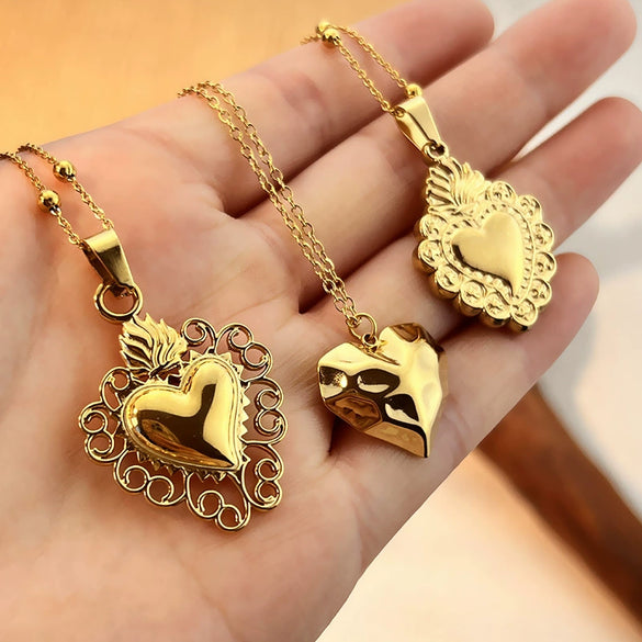 Wholesale Jewelry Retro Minimalist Ushaped Stainless Steel And Titanium Steel Pendant Necklace With Cross Chain Electroplated