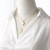 Wholesale Jewelry Retro Mother Of Pearl Love Pendant Necklace Copper Gold Plated Geometric Style Box Chain Women's