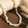 Wholesale Jewelry Retro Natural Pearl 316L Stainless Steel Electroplated Necklace For Women
